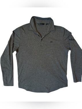 Travis Mathew Men's Heather Gray Long Sleeve Polo